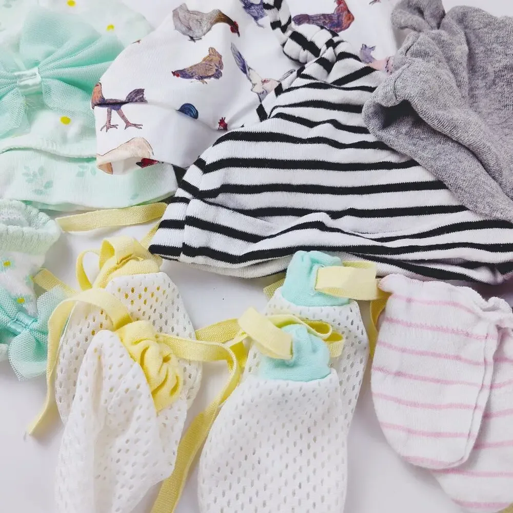 Newborn Hat & Mittens Bundle - 4 Hats & 5 Mittens